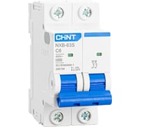Автоматический выключатель CHINT NXB-63S 2P 6А 4.5kA характеристика C R 296786
