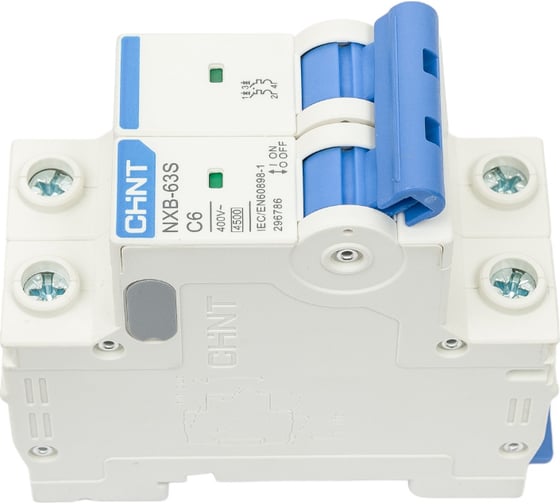 Автоматический выключатель CHINT NXB-63S 2P 6А 4.5kA характеристика C R 296786