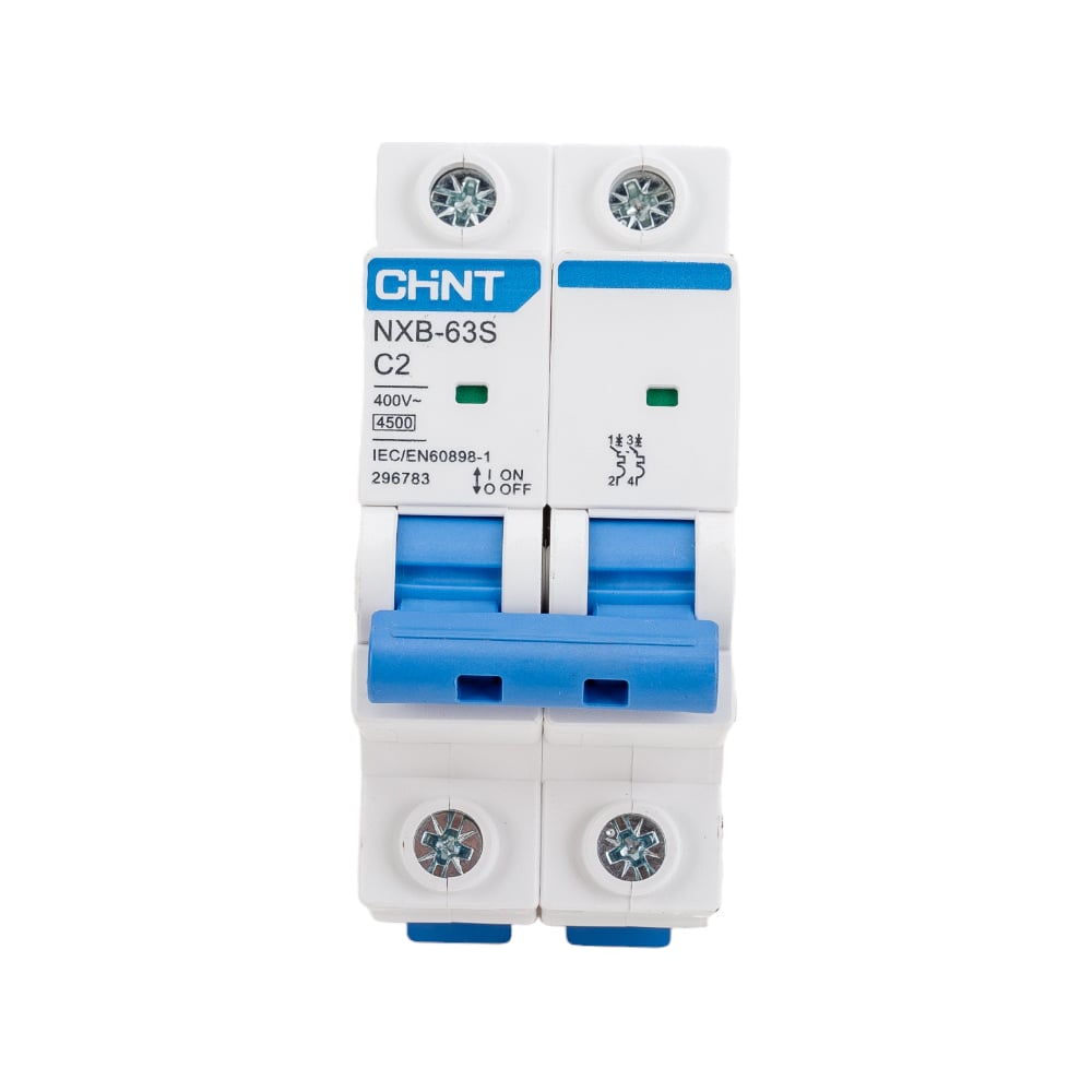 Автоматический выключатель CHINT NXB-63S 2P 2А 4.5kA характеристика C R ...