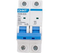 Автоматический выключатель CHINT NXB-63S 2P 4А 4.5kA характеристика C R 296785