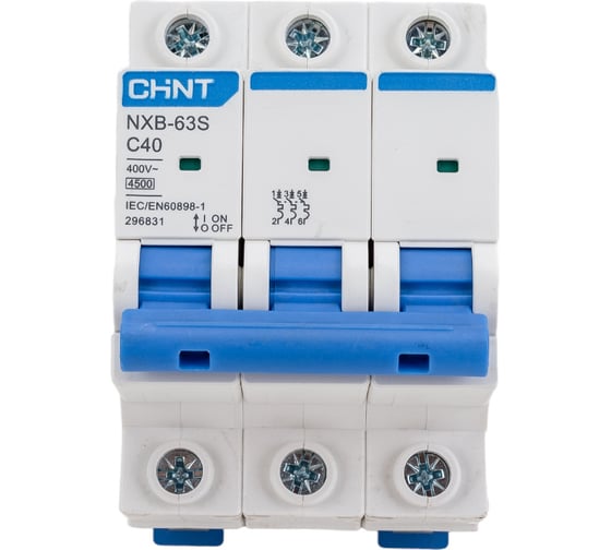 Автоматический выключатель CHINT NXB-63S 3P 40А 4.5kA характеристика C R 296831 1