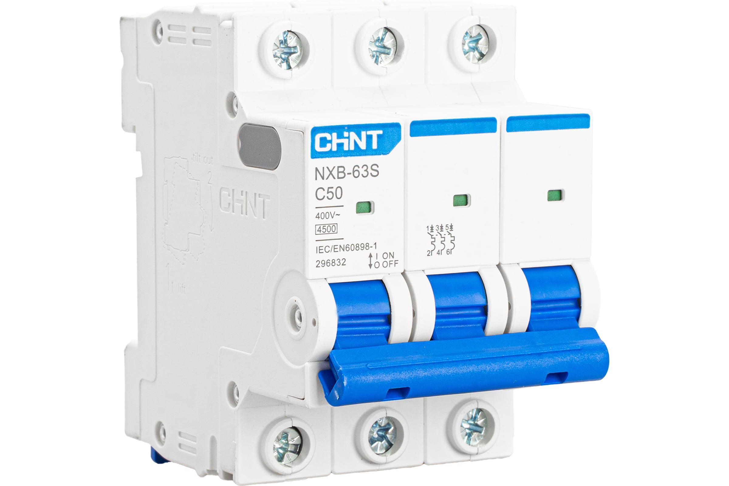 Автоматический выключатель CHINT NXB-63S 3P 50А 4.5kA