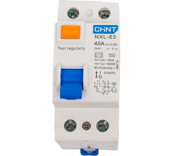 Устройство защитного отключения CHINT NXL-63 6kA 1P+N 40A 30mA A 280718