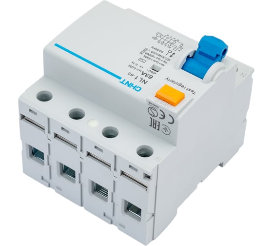 Устройство защитного отключения CHINT NL1-63 6kA 4P 63A 30mA тип AC 200225
