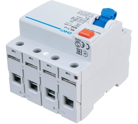 Устройство защитного отключения CHINT NL1-63 6kA 4P 40A 30mA тип AC 200224