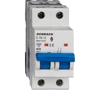 Автоматический выключатель Schrack Technik AM 10кА, 2P, C, 16A AM017216