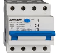 Дифференциальный автоматический выключатель Schrack Technik тип A, 6P, 3P+N, A, 32A/30mA, 4М AK667832
