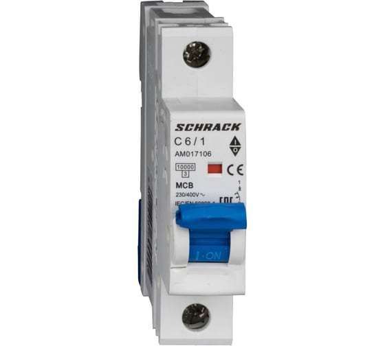 Автоматический выключатель Schrack Technik AM 10кА, 1P, C, 06A AM017106