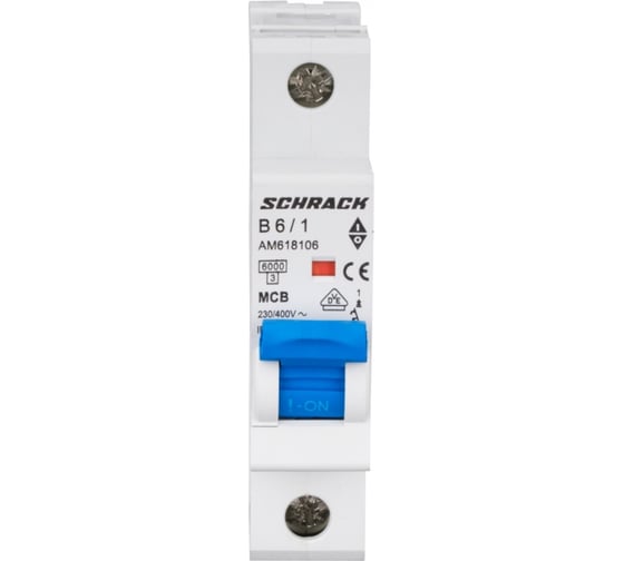 Автоматический выключатель Schrack Technik AM 6кА, 1P, B, 06A AM618106