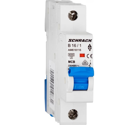 Автоматический выключатель Schrack Technik AM 6кА, 1P, B, 16A AM618116