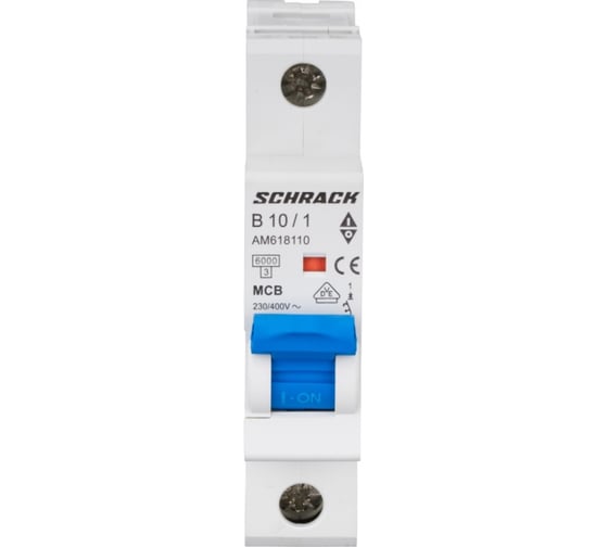 Автоматический выключатель Schrack Technik AM 6кА, 1P, B, 10A AM618110