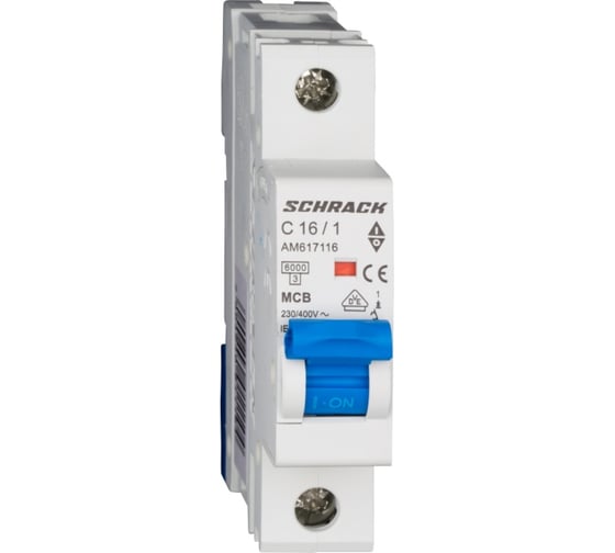 Автоматический выключатель Schrack Technik AM 6кА, 1P, С, 16A AM617116