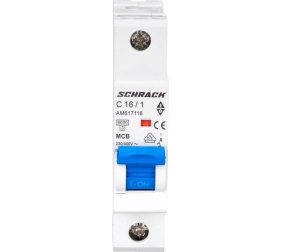Автоматический выключатель Schrack Technik AM 6кА, 1P, С, 16A AM617116