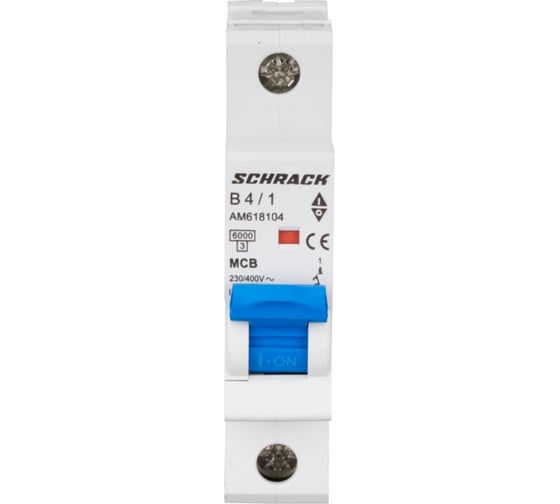Автоматический выключатель Schrack Technik AM 6кА, 1P, B, 04A AM618104
