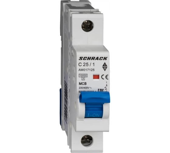 Автоматический выключатель Schrack Technik AM 10кА, 1P, C, 25A AM017125 1