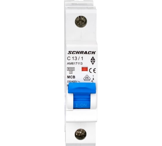 Автоматический выключатель Schrack Technik AM 6кА, 1P, С, 13A AM617113