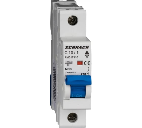 Автоматический выключатель Schrack Technik AM 10кА, 1P, C, 10A AM017110 1