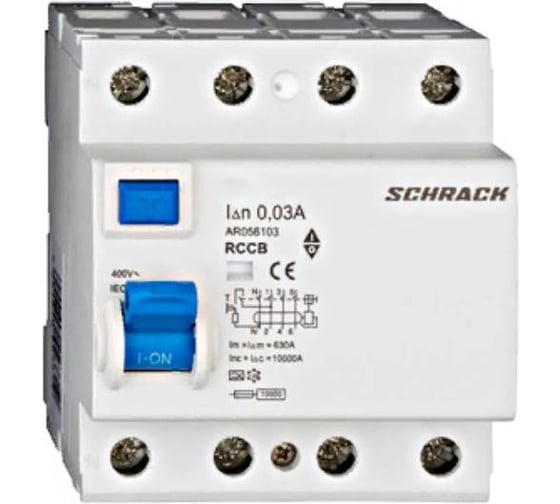 Автоматический выключатель Schrack Technik 10кА 4P 25A/ 30mA УЗО тип A AR052103 1