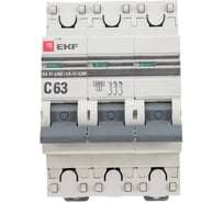 Автоматический выключатель EKF PROxima 3P 63А C 6кА ВА 47-63M с электромагнитным расцепителем mcb4763m-6-3-63C-pro