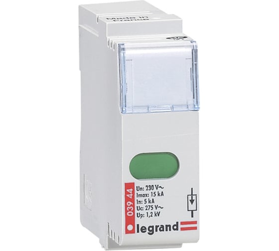 Сменный модуль для устройств защиты от импульсных перенапряжений Legrand - для устройств Кат. № 0 039 40/41/43 - Imax 15 кА 003944 1