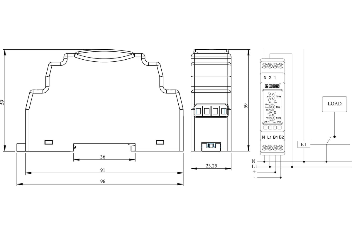 Реле времени Emas крепление на Дин-рейку RR3ZTC01 - выгодная цена ...