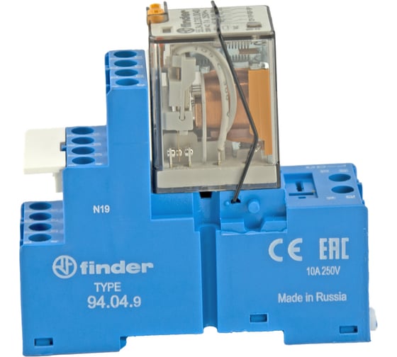Промежуточное реле в сборе Finder 4 перекидных контакта 7А 553482300040-94049