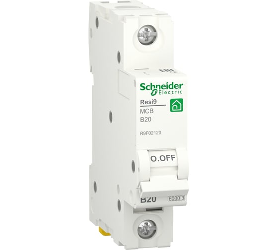 Автоматический выключатель Systeme Electric RESI9 АВ B 20А 1P 6000A R9F02120 1