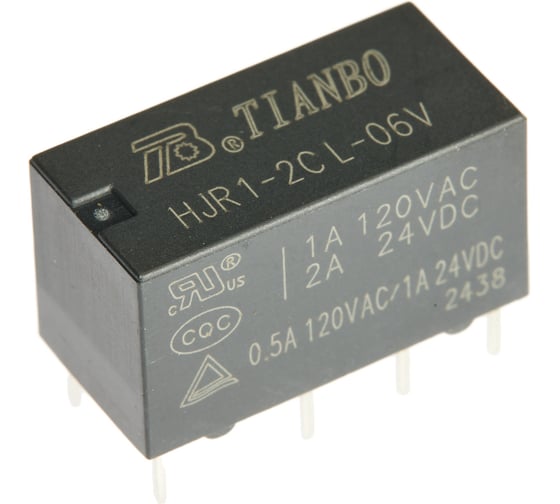 Реле электромагнитное Tianbo RELAY (20 шт/упак) HJR1-2C-L-6VDC 123151 1