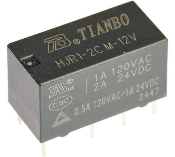Реле электромагнитное Tianbo RELAY (20 шт/упак) HJR1-2C-M-12VDC 123148 1