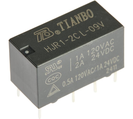 Реле электромагнитное Tianbo RELAY (20 шт/упак) HJR1-2C-L-9VDC 106898 1