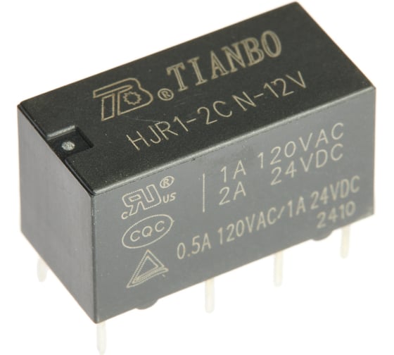 Реле электромагнитное Tianbo RELAY (20 шт/упак) HJR1-2C-N-12VDC 123163 1