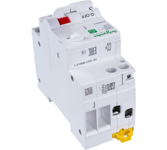 Автоматический выключатель дифференциального тока Systeme Electric RESI9 ДИФ 1P+N С 16А 6000A 30мА тип AС R9D25616
