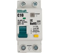 АВДТ Dekraft 1P+N 10А 10мА A х-ка C ДИФ-103 6кА нов. 16337DEK