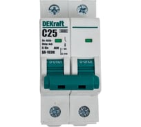 Автоматический выключатель Dekraft без теплозащиты, 2P, 25А, х-ка C, 6кА, ВА-103M 12513DEK