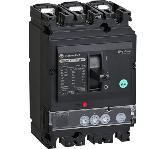 Автоматический выключатель Systeme Electric SYSTEMEPACT CCB100 36KA 3P3D S2.2 40A SPC100F04022L3DF 1