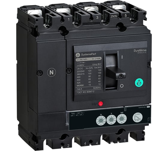 Автоматический выключатель Systeme Electric SYSTEMEPACT CCB100 150KA 4P4D S2.2 40A SPC100L04022L4DF 1