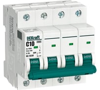 Автоматический выключатель без теплозащиты Dekraft 4P 10А х-ка C 6кА ВА-103M 12528DEK