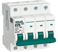 Автоматический выключатель без теплозащиты Dekraft 4P 25А х-ка C 6кА ВА-103M 12531DEK