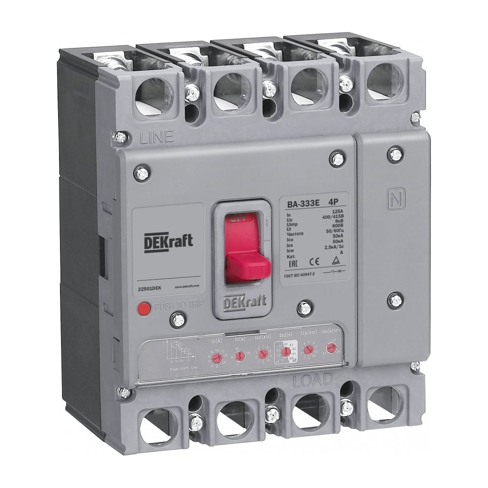 Силовой автоматический выключатель Dekraft с электронным расцепителем ...