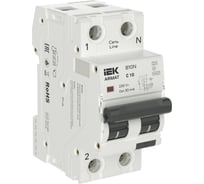 Автоматический выключатель дифференциального тока IEK ARMAT АВДТ B10N 1P+NP C10 30мА тип A (36мм) AR-B10N-1N-C010A030