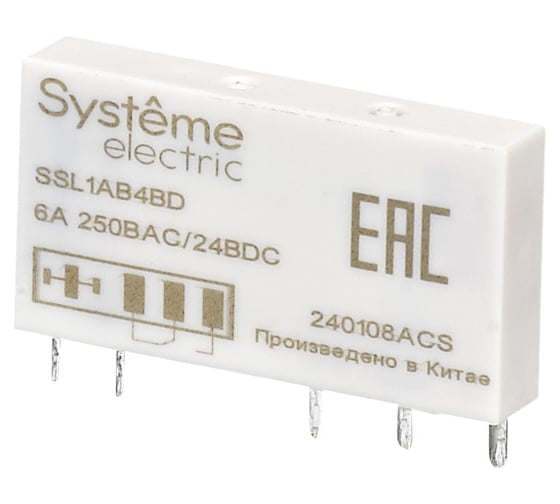 Реле интерфейсное Systeme Electric 1CO, 6A, 24В DC SSL1AB4BD 1