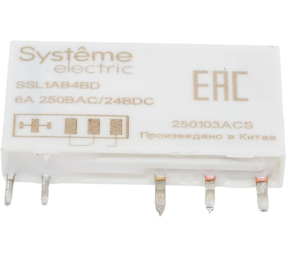 Реле интерфейсное Systeme Electric 1CO, 6A, 24В DC SSL1AB4BD