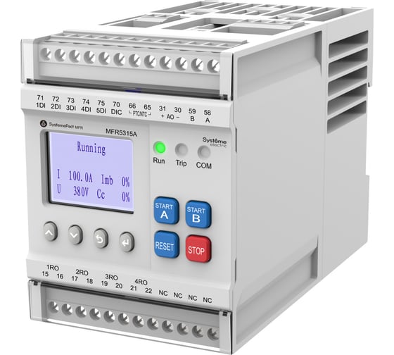Реле Systeme Electric MFR530 MODBUS-RTU + ВСТРОЕННЫЙ ДИСПЛЕЙ 5-25A ТТ Ø10.5ММ 80-270В AC/DC MFR53125A 1