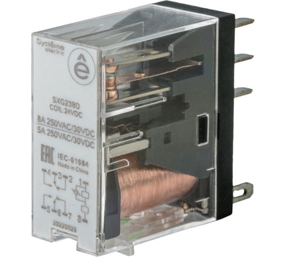 Реле Systeme Electric 8A 2CO 24VDC LED SXG23BD