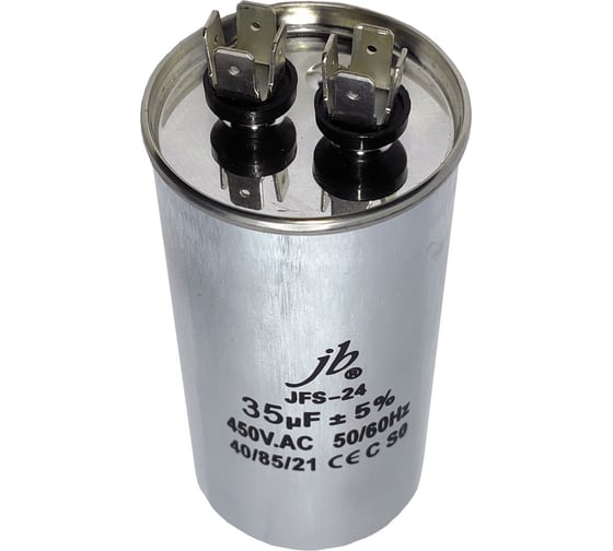 Конденсатор пусковой JB Capacitors , 35мкФ, 450В, 50х100, JFS-24 (CBB65A) Алюминевый корпус (клеммы), JFS24A6356J000000B-393