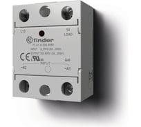 Твердотельное реле Finder выход 40А (24…660В АС); питание 24В DC; Функция Включ.при пересечении нуля; монтаж на панель; степень защиты IP20 77B190248650