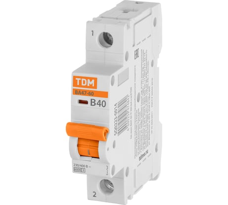 Автоматический выключатель TDM ELECTRIC ВА47-125 1Р 50А 15кА х-ка С SQ0223-0014