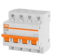 Автоматический выключатель TDM ELECTRIC ВА47-63 4Р 10А 4,5кА х-ка С SQ0218-0029