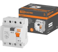 Устройство защитного отключения TDM ELECTRIC ВД63 4Р 40А 30мА электронное SQ0220-0009