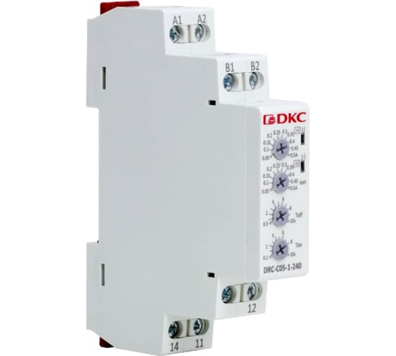 Реле контроля тока DKC, тип DRC, 0.1 1А, конфигурация контакта 1CO, 24 240 AC/DC 1 ШТ DRC C1 1 240 DRC-C1-1-240 1